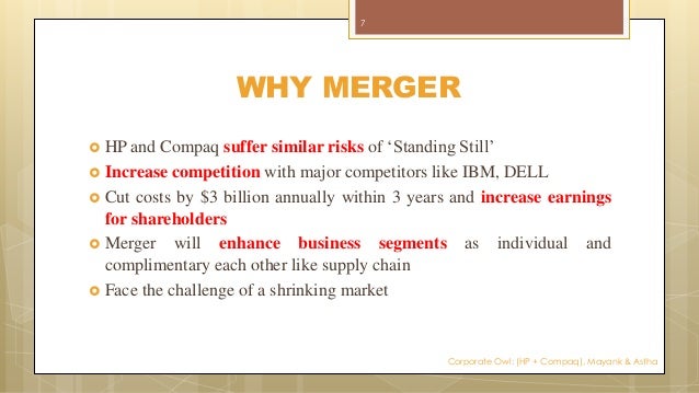 mergers and acquisition - a case study and analysis of hp-compaq merger